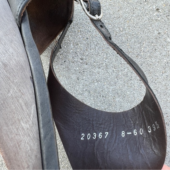 COCLICO sandal wedges sandals black leather t-strap low heels women’s shoes 9 - Picture 5 of 10